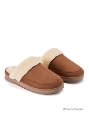 Womens Memory Foam Slip On Microsuede Scuff Slippers Plush Lined Indoor Outdoor